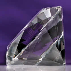 Shining Huge 100mm Crystal Diamond Shaped Cut Glass Paperweight Wedding Decor Gifts Hot