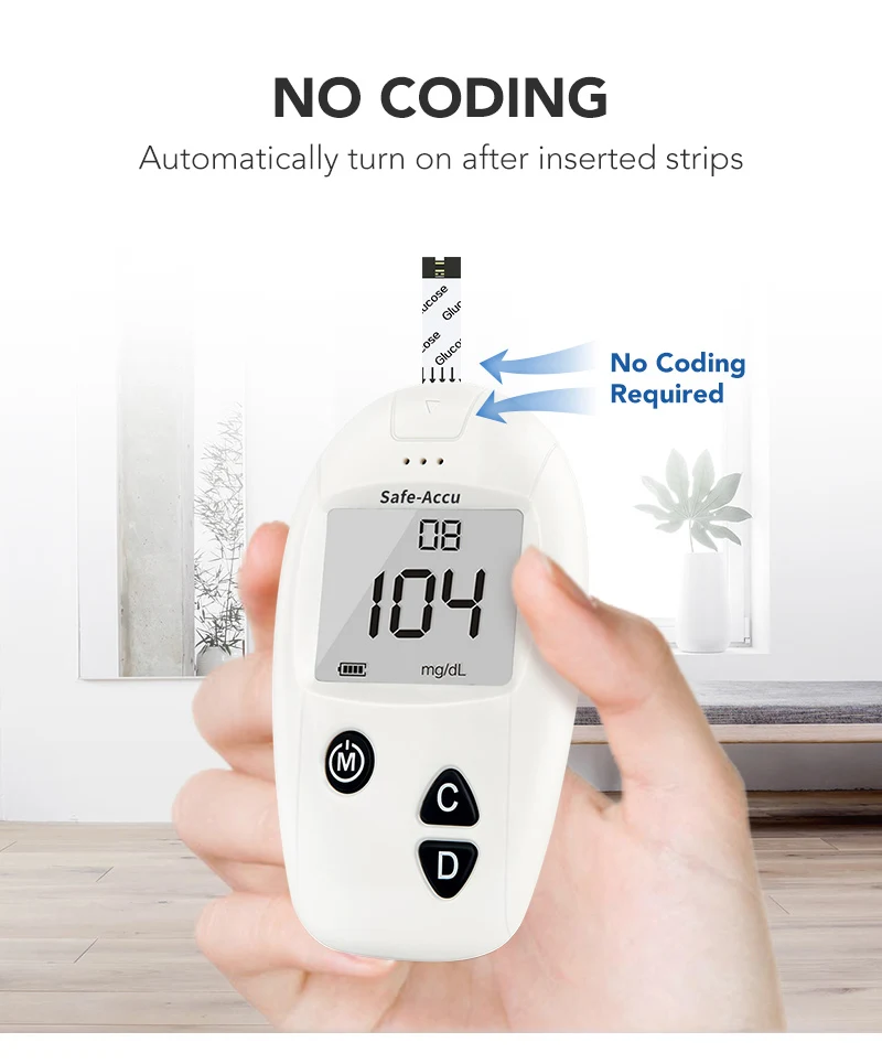 Sinocare Safe-Accu Blutzuckermessgerät Glucometer Kit Diabetes Tester 50/100 Teststreifen Lanzetten Medizinisches Blutzuckermessgerät – Detail 7