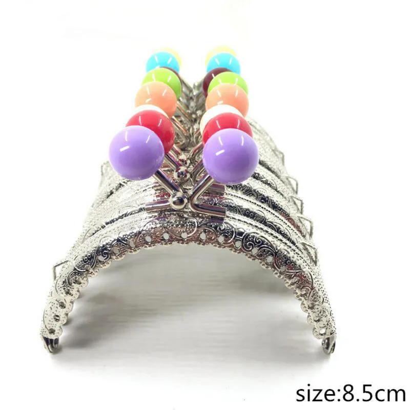 30pcs/20pcs/10pcs 8.5CM Candy head Bag Kiss Clasp silver semicircle Metal Coining Pattern Purse Frame DIY Bag Sewing Accessories