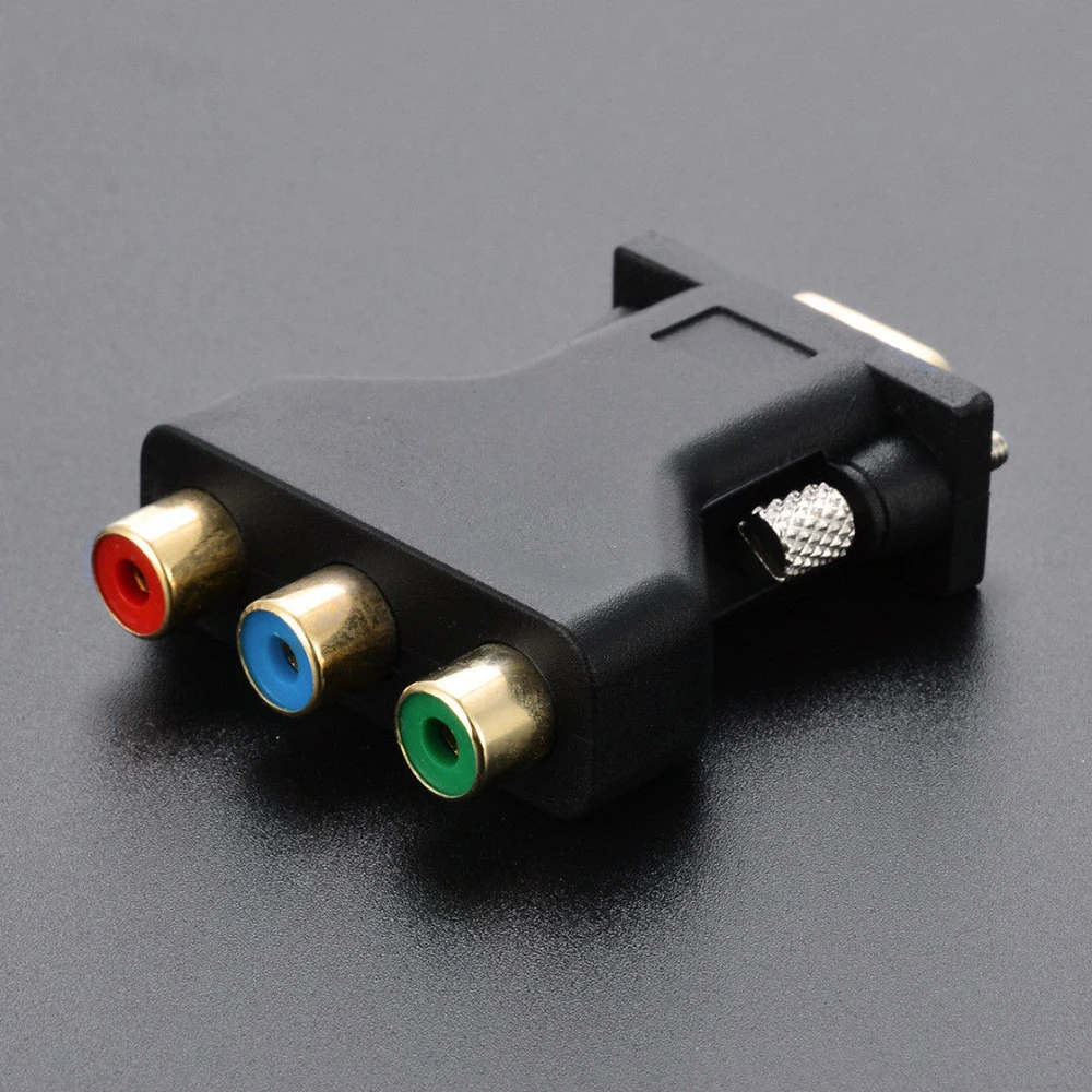VGA do RCA złącze konwerter męski VGA do 3 RCA wideo RGB, żeńskie do HD 15-Pin VGA styl wideo komponent, adapter gniazda jack wtyczki