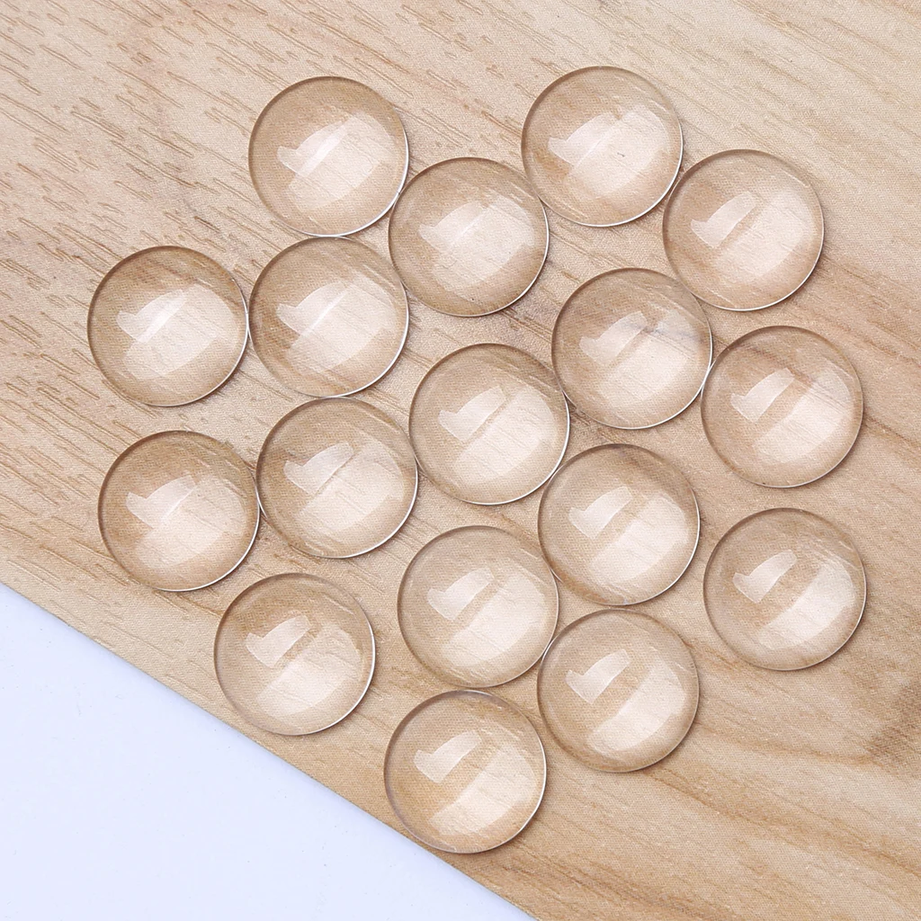 Onwear 50 sztuk 10mm 12mm szklany kaboszon przezroczysty płaski tył okrągły diy komponenty do biżuterii wysokiej jakości