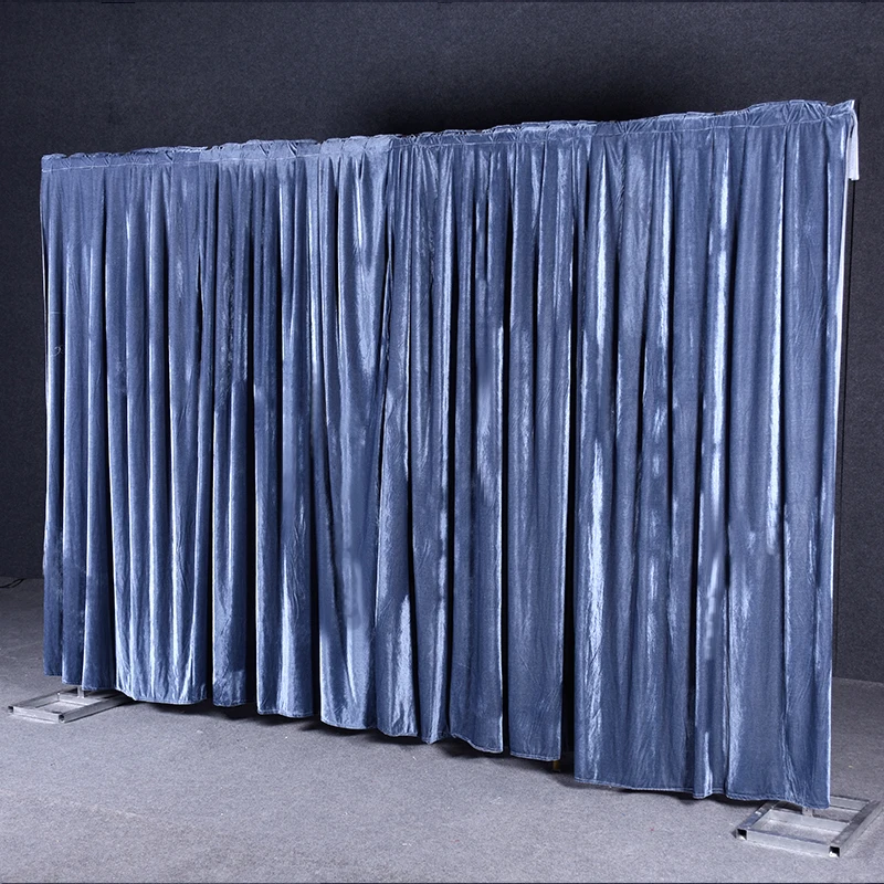 Flannel velvet wedding backdrop curtain drape wedding supplies background for party event birthday stage decoration Tied/Piped