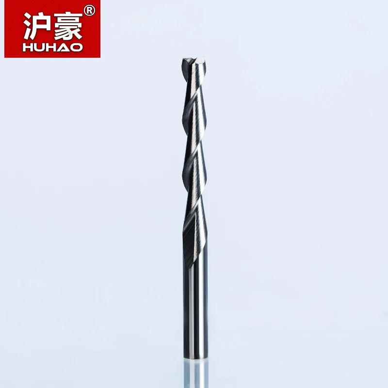 HUHAO 10pcs 3.175 1/8 Shank 2 Flute Spiral Milling Cutter CNC End Mill Wood Router Bit  Tungsten Carbide Tool Endmill