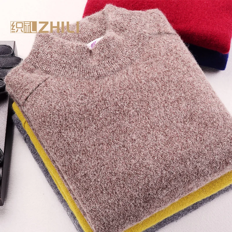 Men 100% Cashmere Sweater 2022 Men\'s Casual Winter Knit Warm Men Half Turtleneck Pullover Coat Outerwear Mens Sweaters And Pullo