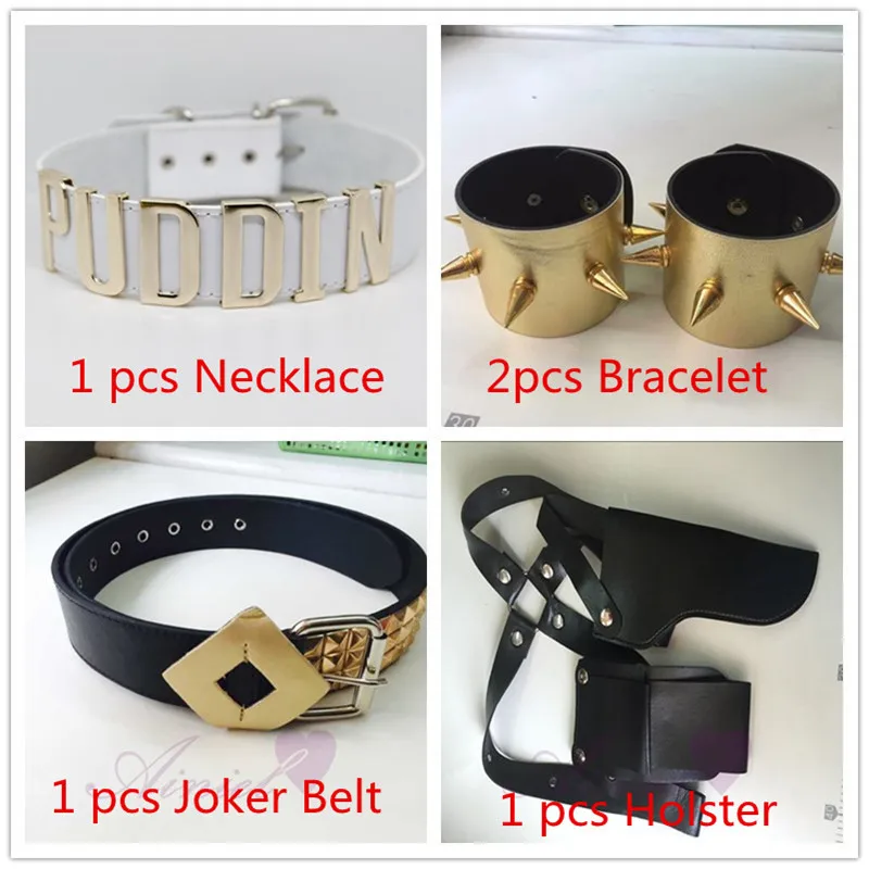 Cosplay High Quality Joker Belt, Bracelet, Necklace, Holster Clown  cosplay Halloween