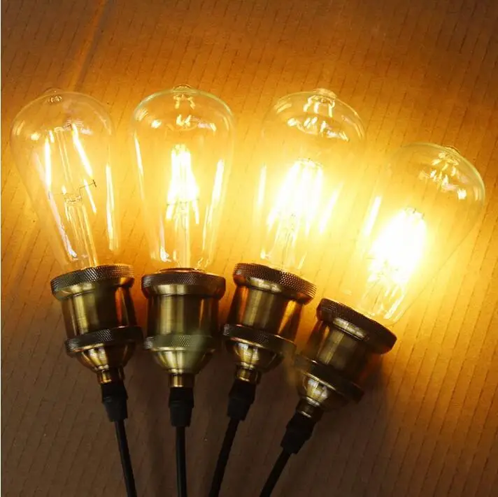 LED ST64 3W 6W 9W 12W 15W 18W 21W Warm White Intage Edison Filament Bulb E27 B22 110V 220V 360 Degree Energy Light Lamp