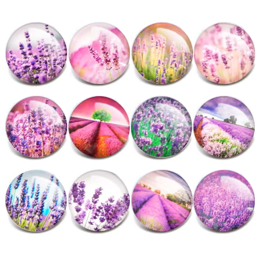 10pcs/lot New Snap Jewelry Kaleidoscope Flower Theme Glass Charms 18mm Snap Button Jewelry For 18mm Snaps Bracelet Snap Jewelry