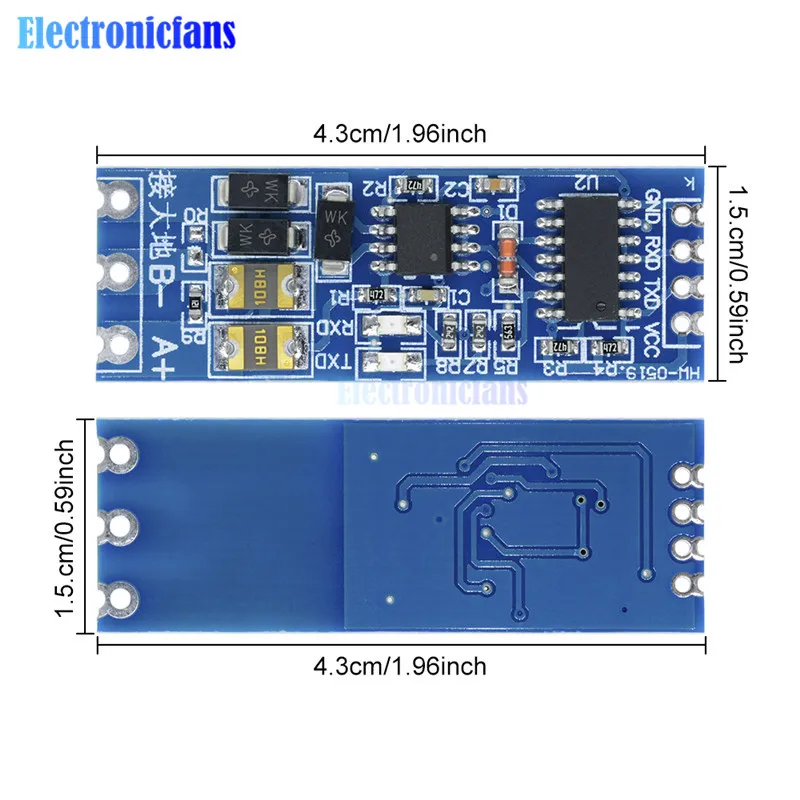 TTL Turn To RS485 Module 3.3V 5V Hardware Automatic Flow Control Module Serial UART Level Mutual Conversion Power Supply Module