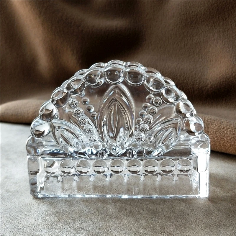 Leaf Stamped Glass Napkin Holder Decorative Glass Couple Swan Tissue Stand Dining Table Necessity Tableware Accessories Supplies