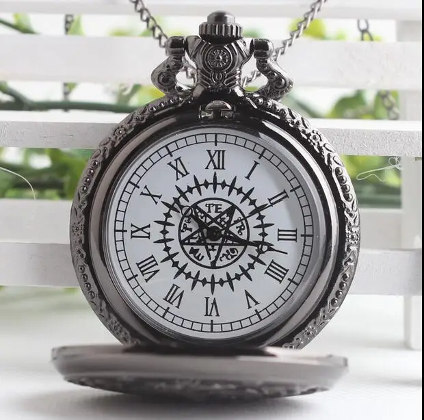 Vintage Kuroshitsuji Black Butler Sebastian Theme Pocket Watch With Necklace Chain Free Shipping