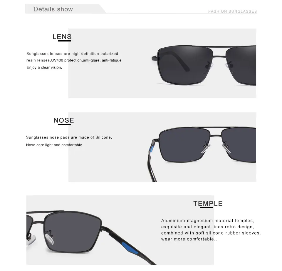 KINGSEVEN 2024 Marke Designer Polarisierte Sonnenbrille Für Fahren Männer Oculos Quadrat Sonnenbrille Für männer Mode Reise Brillen – Detail 10