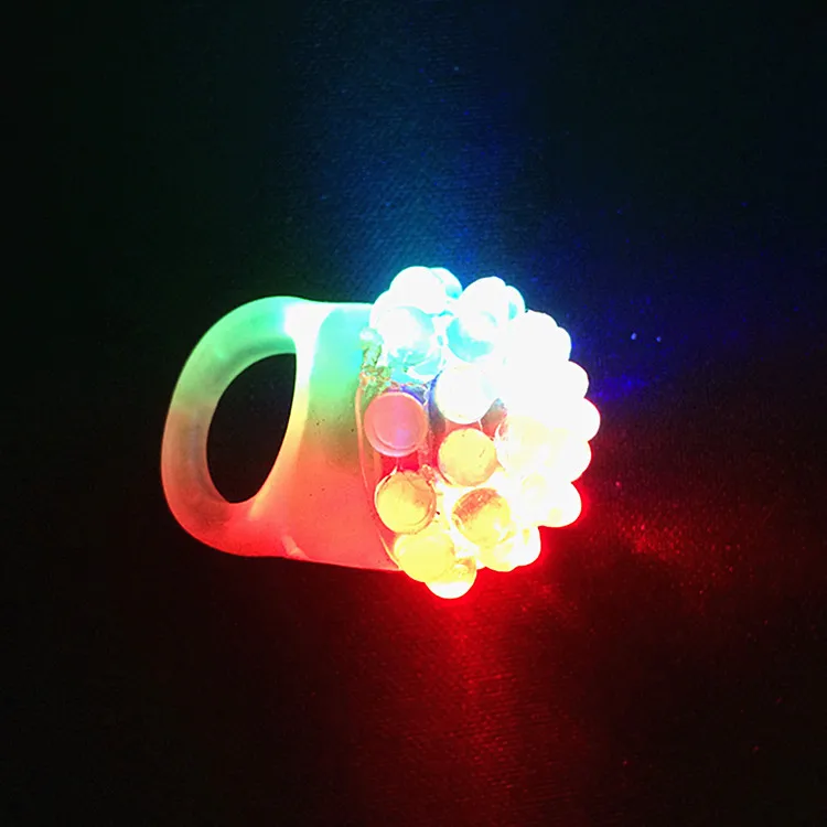 Flashing Bubble Ring Rave Party Blinking Soft Jelly Glow Hot Selling Cool Led Light Up lin2558