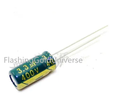 500pcs  100% NEW  3.3uf 400v 3.3UF 400V Electrolytic Capacitor 8*12 best quality New origina