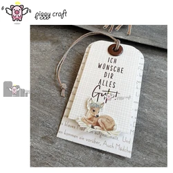 Piggy Craft metal cutting dies cut die mold 4Pcs Label tag decoration Scrapbook paper craft knife mould blade punch stencils die