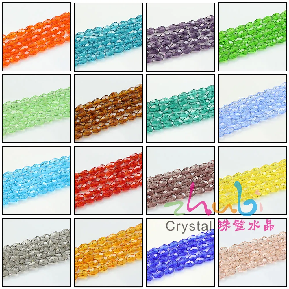 Crystal Drop Pendant 3x5mm 6x8mm Red Teardrop Glass Beads For Jewelry Making Accessories Wholesale