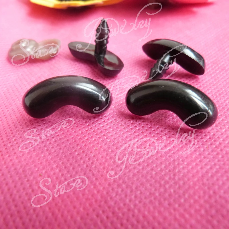 50 stücke 17x8mm 23x9mm schwarze Farbe Kunststoff Sicherheits spielzeug Nase mit Unter leg scheibe für DIY Zubehör