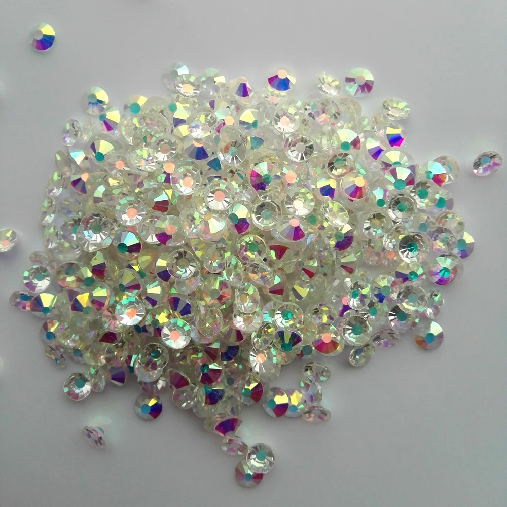 YANRUO New unfoiled AB Crystal Glass Strass Rhinestones Flat Back Non Hot Fix Nail Art Rhinestones Decoration Nails Diy Stones