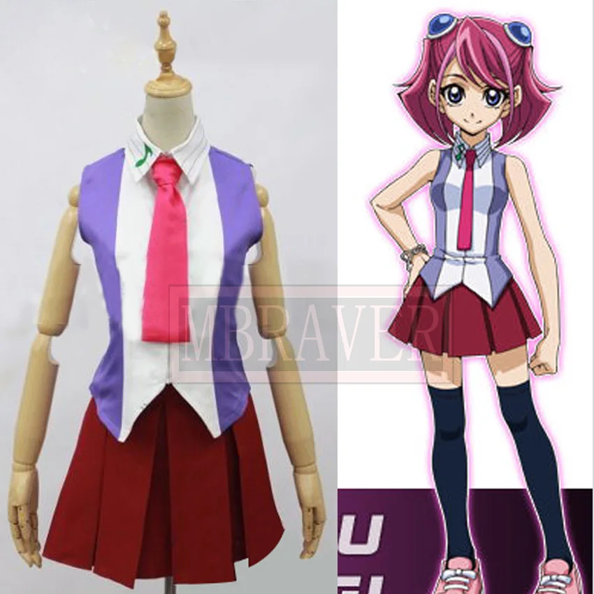 Yu-Gi-Oh! Yu Gi Oh ARC-V Yuzu Hiragi Cosplay Costume School Uniform dress skirt