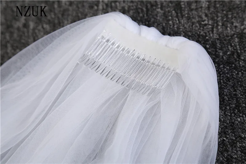 Aksesoris Pernikahan elegan 3 Meters 1 Lapisan Wedding Veil Putih Gading Simple Bridal Veil Dengan Sisir Wedding Veil Hot