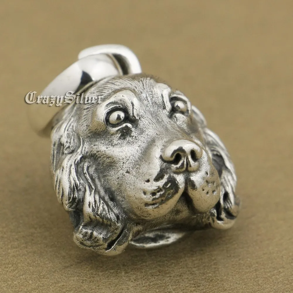 

LINSION 925 Sterling Silver Cocker Spaniel Pendant Charms Small Animal Pendant TA37