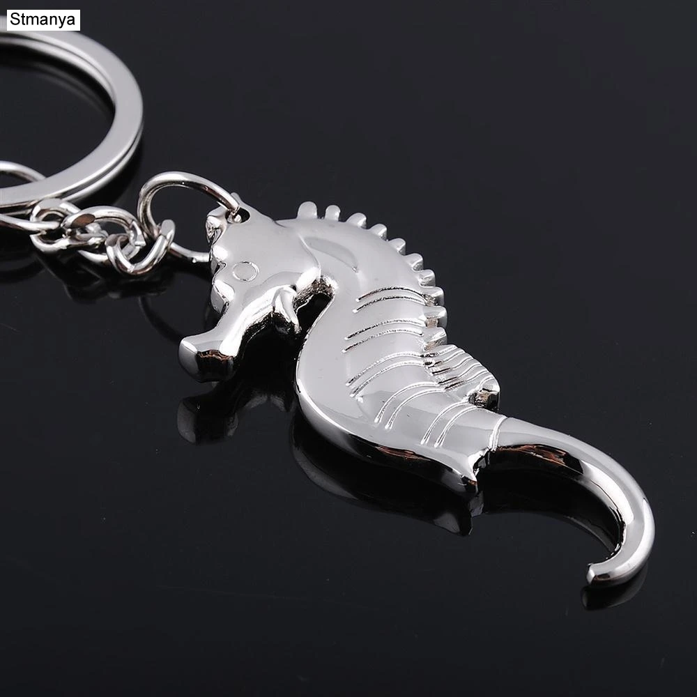 New Women Cute Metal Seahorse Key Chain Fashion Business gifts Hot Men car kry ring Jewelry kry holder K2037