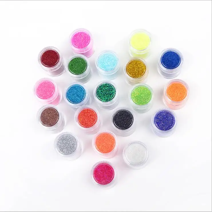 1 doos willekeurige kleur 10g Shining Nail Glitter Poeder Nail Art Dust Tips Nail Art Decoratie voor nagellak