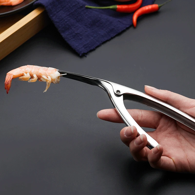 Tongs - Restaurant High-Class Stainless Steel Smart Shrimp Peeling Plier Kitchen Easy Peel Shrimp Clamp Housewife Handy Shrimp