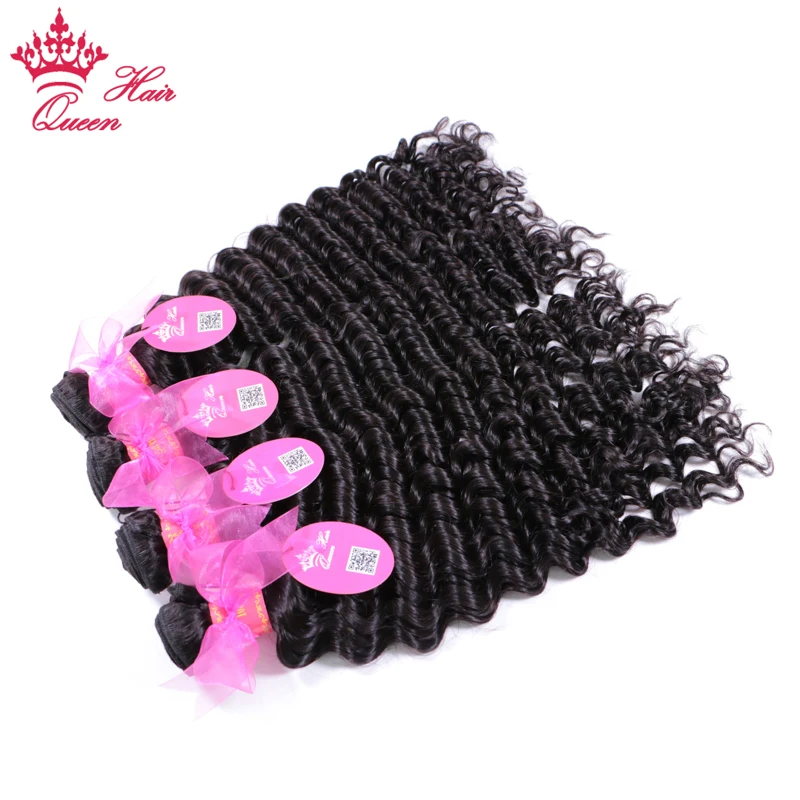 Brazilian Deep Wave Hair Weave Bundles 100% Human Virgin Raw Hair Weaving Natural Color Free Shipping Queen Hair Official Store