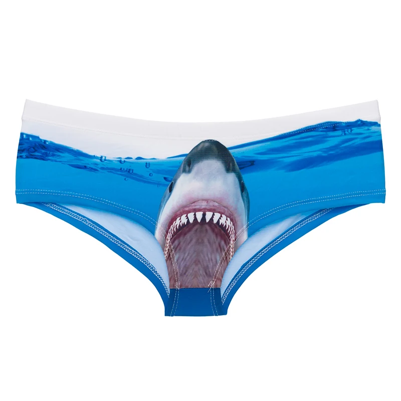 Vendita calda stampa 3D mutandine da donna shark jawz Pattern slip da donna Sexy Panty lingerie Intimates