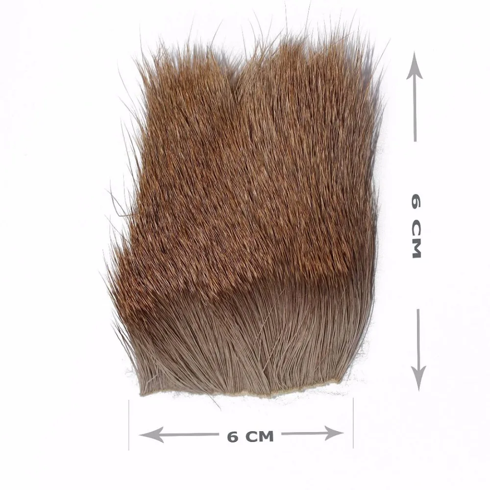 Tigofly 2 Pcs/Lot Elk Body Hair Long Thick Fur 6cmX6cm Dry Flies Muddlers Fly Fishing Tying Materials