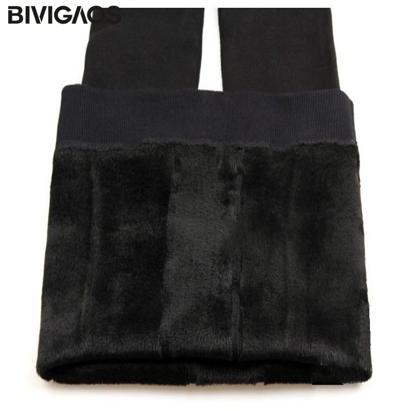 BIVIGAOS Winter Women Sexy Warm Leggings Thicken Bright Velvet Leggings Seamless Elastic Foot Pants Leggings Women\'s Clothing