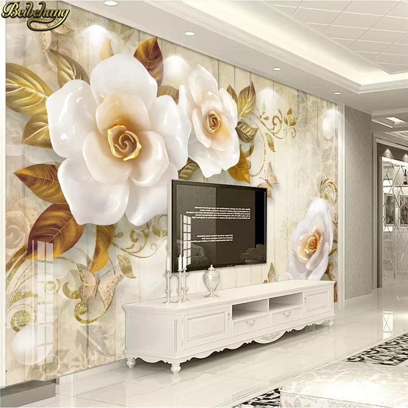 

beibehang Custom European embossed rose photo mural Wallpaper for Walls Background 3D flooring Wall paper Painting home Decor