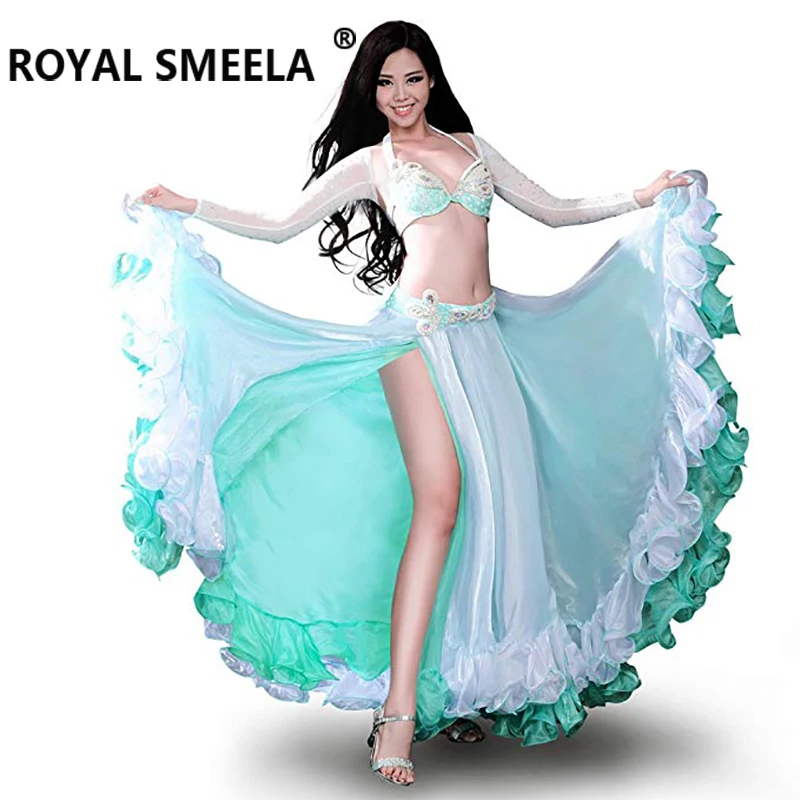 Women Oriental Belly dance costumes professional belly dance dress belly dancing wear sexy bellydance Bra belt sleeve long skirt