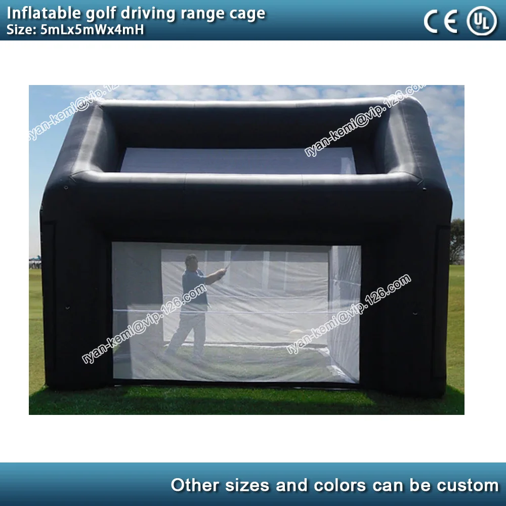 5mLx5mWx4mH large inflatable golf driving range cage tent inflatable golf net target inflatable golf goal garden games