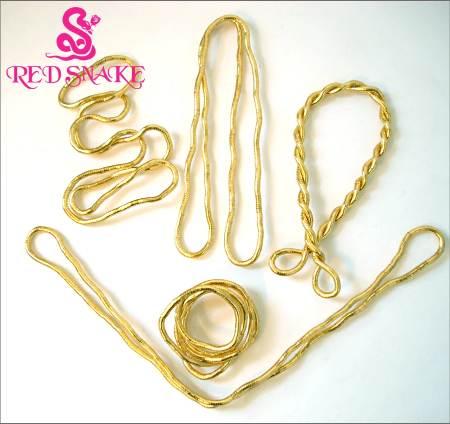 

5pcs Wholesale Bendy Fashion Flexible Gold-color Chains Snake Punk Necklace 90cm*5-6mm NE0010