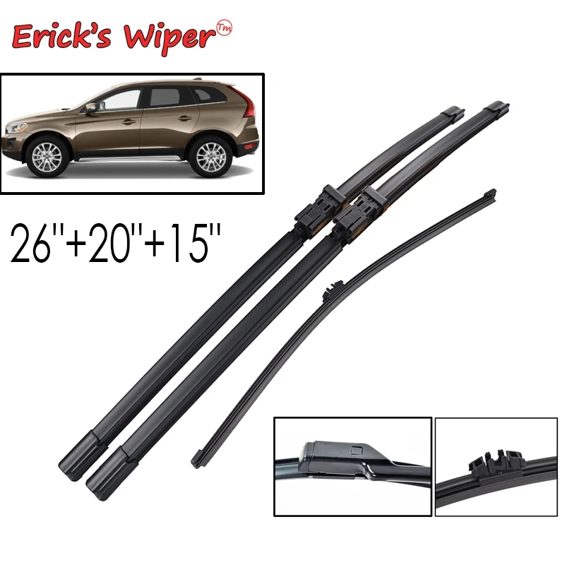 Erick\'s Wiper Front & Rear Wiper Blades Set For Volvo XC60 2009 - 2011 Windshield Windscreen Window Brushes 26\