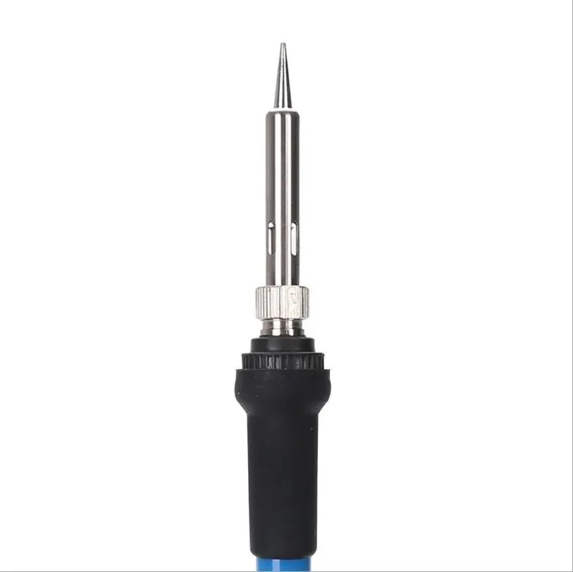 110V US อุณหภูมิปรับ Soldering Iron Handle + 5Pcs IronTips + Desoldering Pump + สายบัดกรีขาตั้งแหนบเครื่องมือเชื่อม