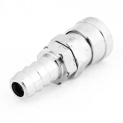 SH-40 Pneumatic Pipe Fitting Metal Air Tube Quick Coupling Silver Tone