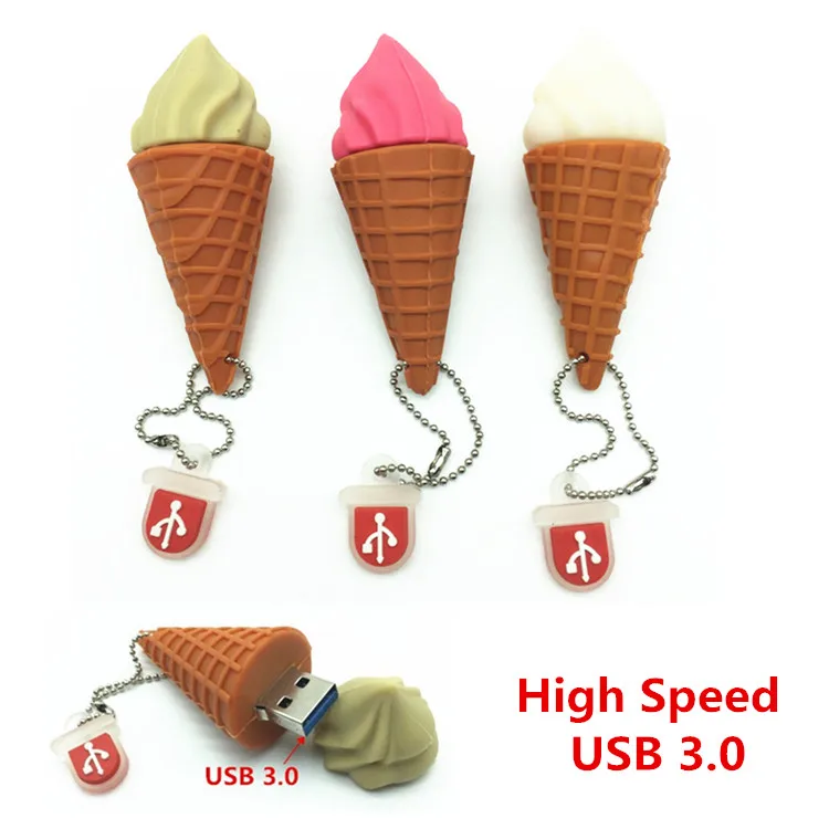 

High Speed USB 3.0 Pen Drive Cartoon 8GB 16GB 32GB 64GB 128GB Bulk Ice Cream USB Flash Drive Flash Memory Stick Pendrive