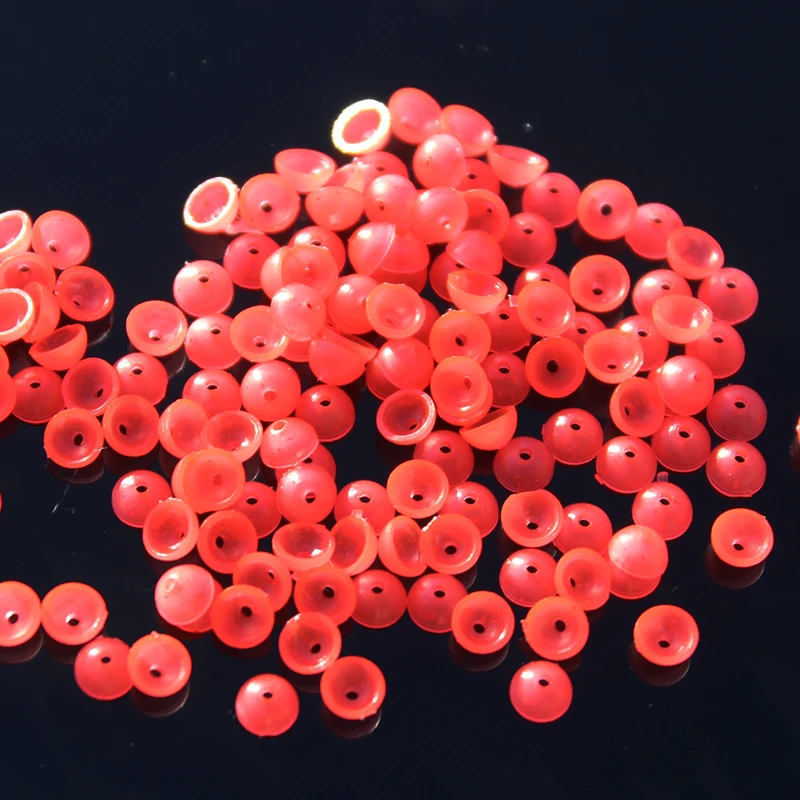 100PCS Awa Float Line Group Necessary Semicircle Bead Cushion Rubber Bumper Stopper Beads Rock/Lure Fishing Terminal Tackle S3