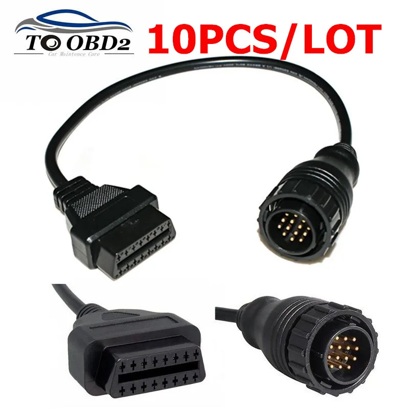 10pcs/lot For Mercedes FOR BENZ Sprinter 14pin to OBD2 16pin DLC Connector 14PIN to OBD OBDII 16 pin adapter Cables