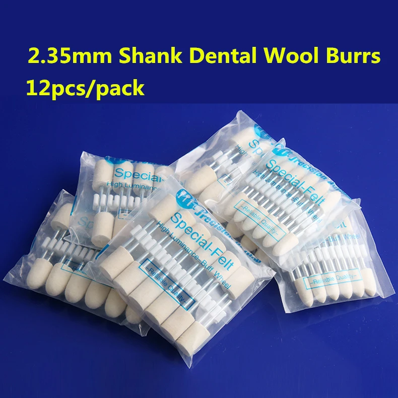 12 pieces/Set Wool Felt Polishing 2.35mm Dental Mirror Polishing Dremel Rotary Tool