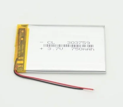 GPS navigator battery 3.7V 303759 polymer lithium battery 750mAh traveling data recorder MP4