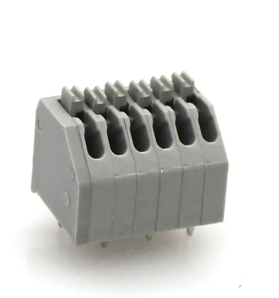 Free shipping 50pcs/lot FS250-2.5 grey spring terminal block dg250 GSL002A/B 2.5MM pitch copper screwless terminals