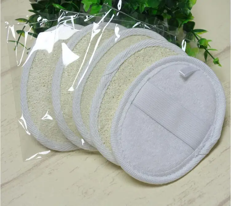 500pcs 9*12CM Beige Square Natural Loofah Shower Brush Exfoliating Shower gloves ni420