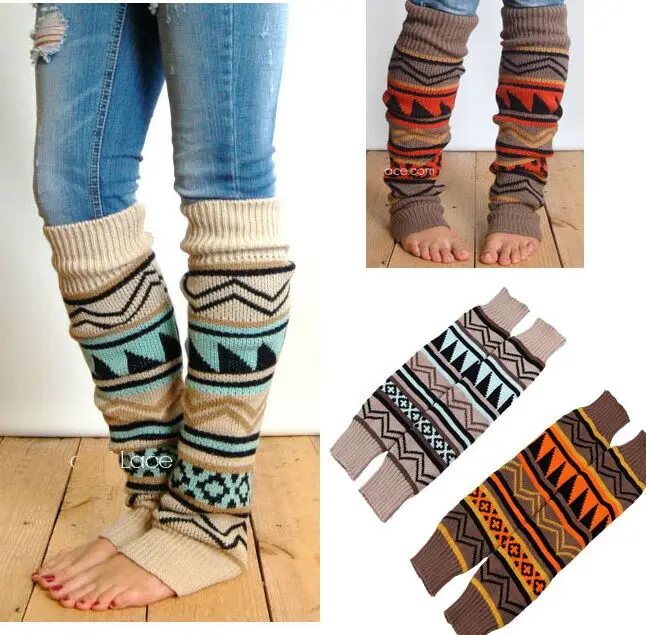 

New Bohemian style Christmas Crochet Knit Leg Warmers Boot Cuffs Toppers Boot Socks 15 pairs/lot #3915