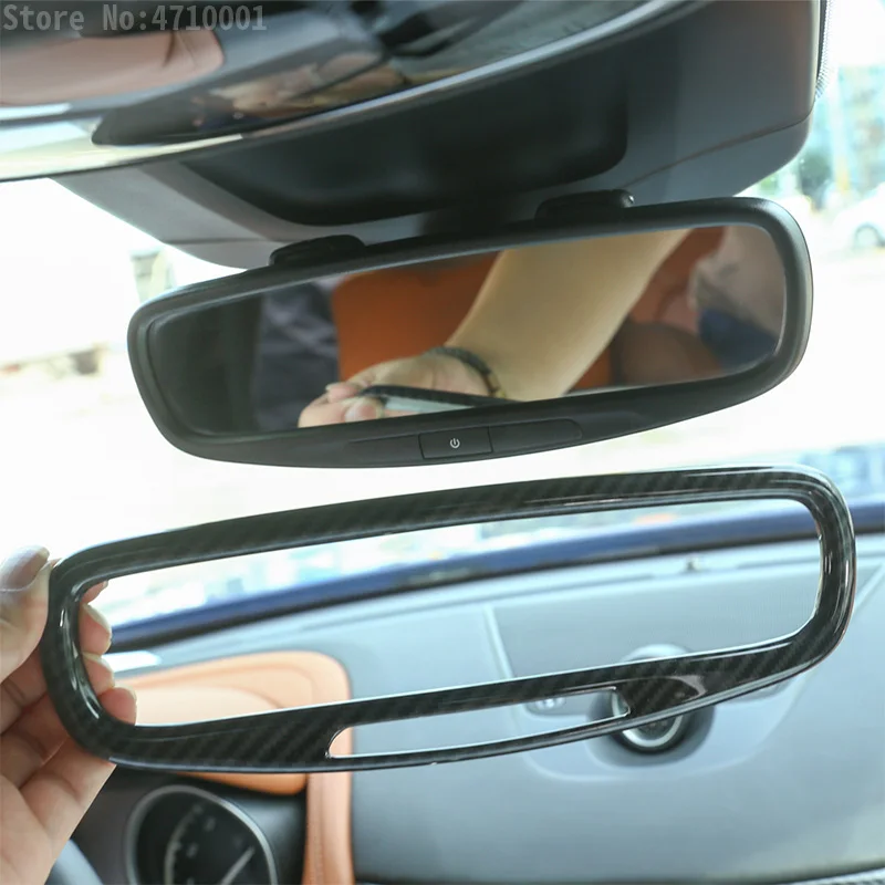 Carbon Fiber ABS For Maserati Levante 2016 For Ghibli For Quattroporte 2017 Car Interior Rearview Mirror Frame Trim Accessories