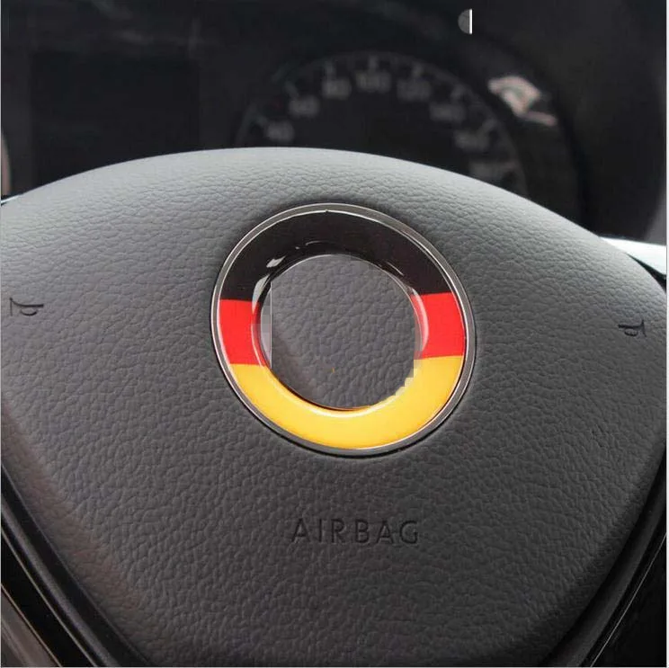 for V-olkswagen 1Pc Fashion Cool Germany Flag Scotland Lattice Car Steering Wheel Stickers Cover