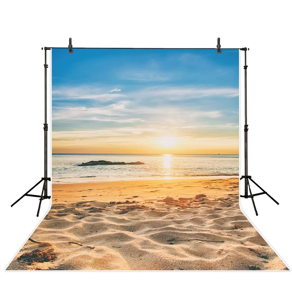 Allenjoy photography backdrops Beach sunset blue sky holiday summer ocean background for photo studio props photocall photophone