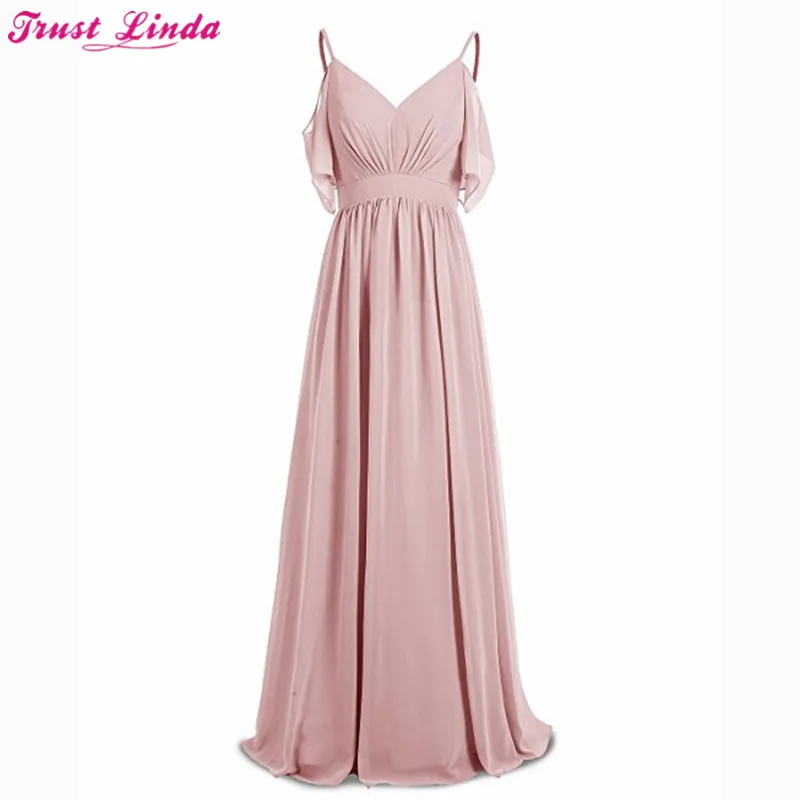 Bridesmaid Dresses Ever Pretty Vestido Long Charming A-line Bridal Party Dresses Empire Rushed Double Wedding Prom Wear Gowns